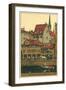 Banks of the Limmat, Zurich, Switzerland-null-Framed Art Print