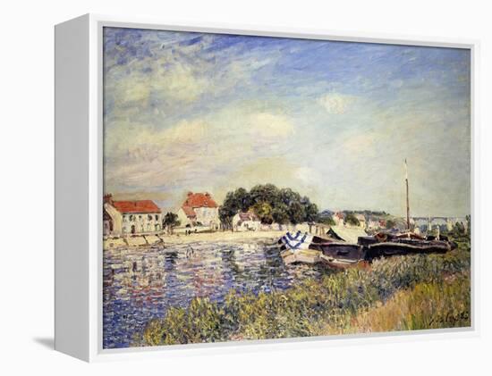 Banks of the Loing at Saint-Mammes-Alfred Sisley-Framed Stretched Canvas