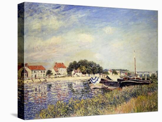 Banks of the Loing at Saint-Mammes-Alfred Sisley-Stretched Canvas