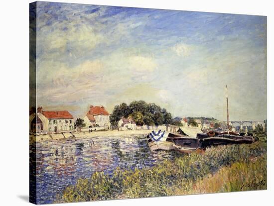 Banks of the Loing at Saint-Mammes-Alfred Sisley-Stretched Canvas