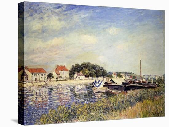 Banks of the Loing at Saint-Mammes-Alfred Sisley-Stretched Canvas