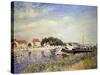 Banks of the Loing at Saint-Mammes-Alfred Sisley-Stretched Canvas