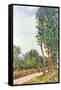 Banks of the Loing in Moret-Alfred Sisley-Framed Stretched Canvas