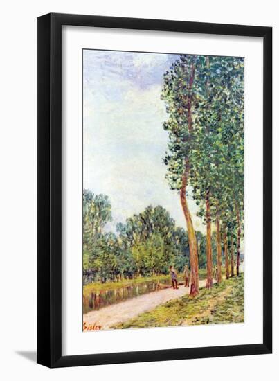 Banks of the Loing in Moret-Alfred Sisley-Framed Art Print