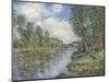 Banks of the Loing River, 1885 (Oil on Canvas)-Alfred Sisley-Mounted Giclee Print