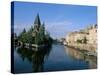 Banks of the Moselle River, Old Town, Metz, Moselle, Lorraine, France-Bruno Barbier-Stretched Canvas