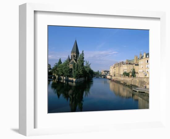 Banks of the Moselle River, Old Town, Metz, Moselle, Lorraine, France-Bruno Barbier-Framed Photographic Print