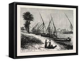 Banks of the Nile. Egypt, 1879-null-Framed Stretched Canvas