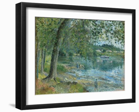 Banks of the Oise at Auvers-Sur Oise; Bords De L'Oise a Auvers-Sur-Oise, 1878-Camille Pissarro-Framed Giclee Print