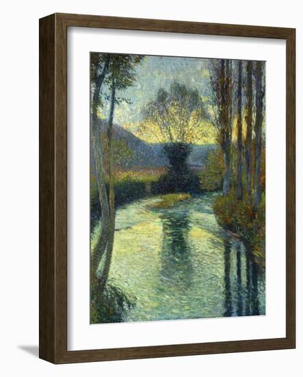 Banks of the River, Au Bord de la Riviere-Henri Martin-Framed Giclee Print