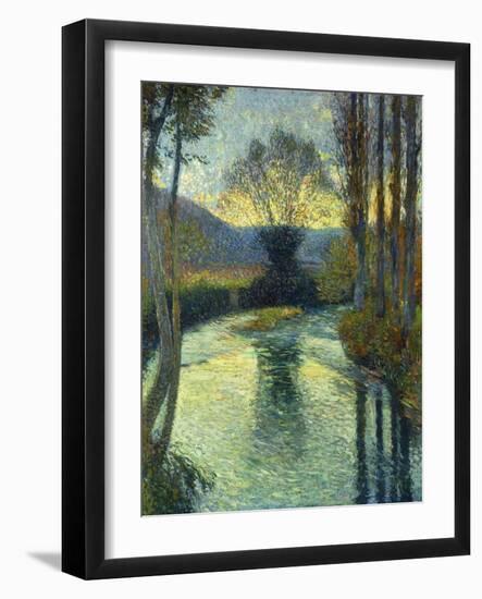 Banks of the River, Au Bord de la Riviere-Henri Martin-Framed Giclee Print