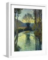 Banks of the River, Au Bord de la Riviere-Henri Martin-Framed Giclee Print