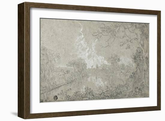 Banks of the River Dee Near Eaton Hall, Cheshire, C.1759-Richard Wilson-Framed Giclee Print