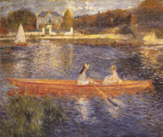 Banks of the Seine-Pierre-Auguste Renoir-Framed Textured Art