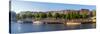 Banks of Weser, Martinianleger (Downtown Pier), Bremen, Germany, Europe-Chris Seba-Stretched Canvas