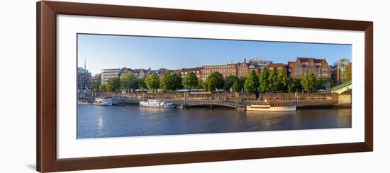 Banks of Weser, Martinianleger (Downtown Pier), Bremen, Germany, Europe-Chris Seba-Framed Photographic Print