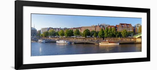 Banks of Weser, Martinianleger (Downtown Pier), Bremen, Germany, Europe-Chris Seba-Framed Photographic Print