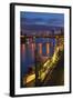 Banks of Weser, Martinianleger (Downtown Pier), Bremen, Germany, Europe-Chris Seba-Framed Photographic Print