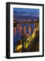 Banks of Weser, Martinianleger (Downtown Pier), Bremen, Germany, Europe-Chris Seba-Framed Photographic Print