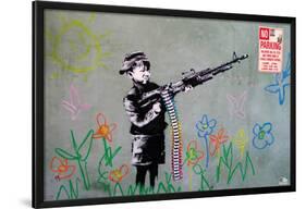 Banksy- Crayon Shooter-Banksy-Lamina Framed Poster