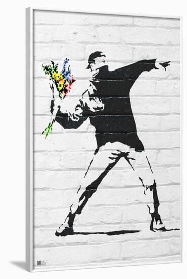 Banksy- Rage, Flower Thrower-Banksy-Framed Poster