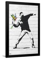 Banksy- Rage, Flower Thrower-Banksy-Framed Poster