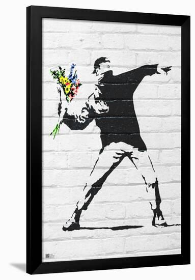 Banksy- Rage, Flower Thrower-Banksy-Framed Poster