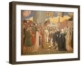 Banner of San Bernardino, People from Perugia Thank the Saint for the End of the Plague, C.1420-96-Benedetto Bonfigli-Framed Giclee Print