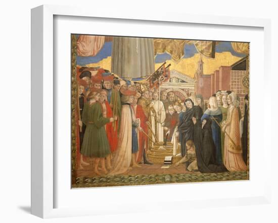 Banner of San Bernardino, People from Perugia Thank the Saint for the End of the Plague, C.1420-96-Benedetto Bonfigli-Framed Giclee Print