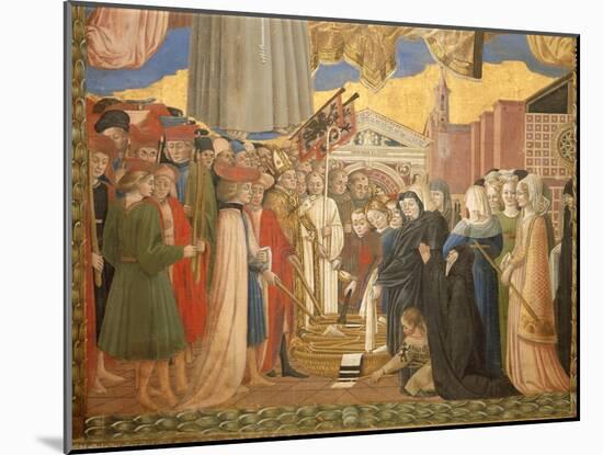 Banner of San Bernardino, People from Perugia Thank the Saint for the End of the Plague, C.1420-96-Benedetto Bonfigli-Mounted Giclee Print