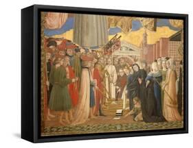 Banner of San Bernardino, People from Perugia Thank the Saint for the End of the Plague, C.1420-96-Benedetto Bonfigli-Framed Stretched Canvas