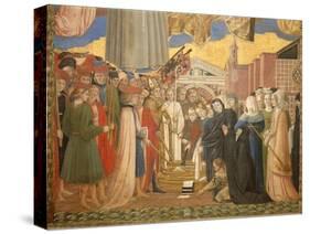 Banner of San Bernardino, People from Perugia Thank the Saint for the End of the Plague, C.1420-96-Benedetto Bonfigli-Stretched Canvas