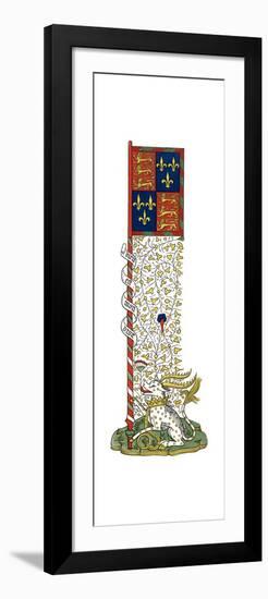 Banner of the Arms of England and France, Quartered, C1445-Henry Shaw-Framed Premium Giclee Print