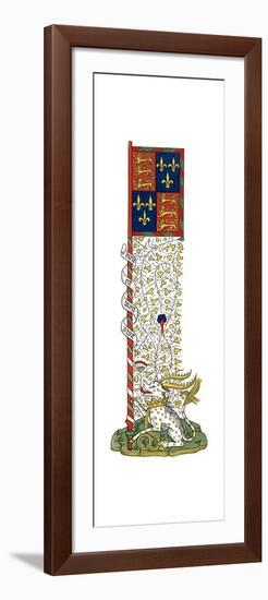 Banner of the Arms of England and France, Quartered, C1445-Henry Shaw-Framed Premium Giclee Print