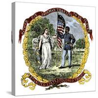 Banner of the Third U.S. Colored Troops, an African-American Regiment in the Civil War-null-Stretched Canvas