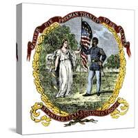 Banner of the Third U.S. Colored Troops, an African-American Regiment in the Civil War-null-Stretched Canvas