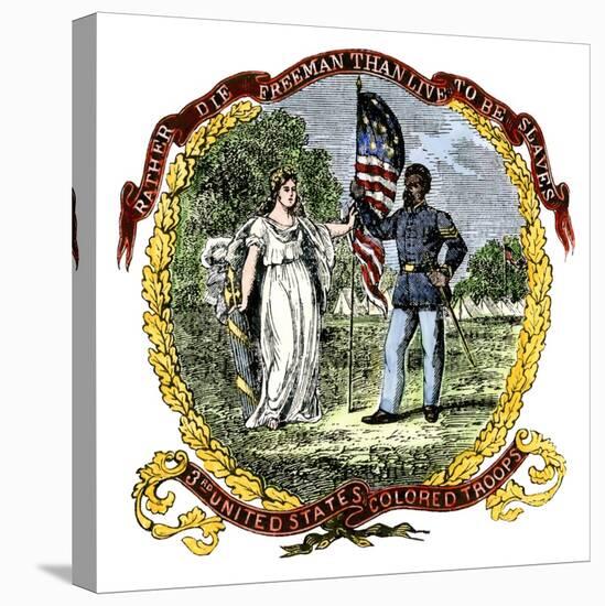 Banner of the Third U.S. Colored Troops, an African-American Regiment in the Civil War-null-Stretched Canvas