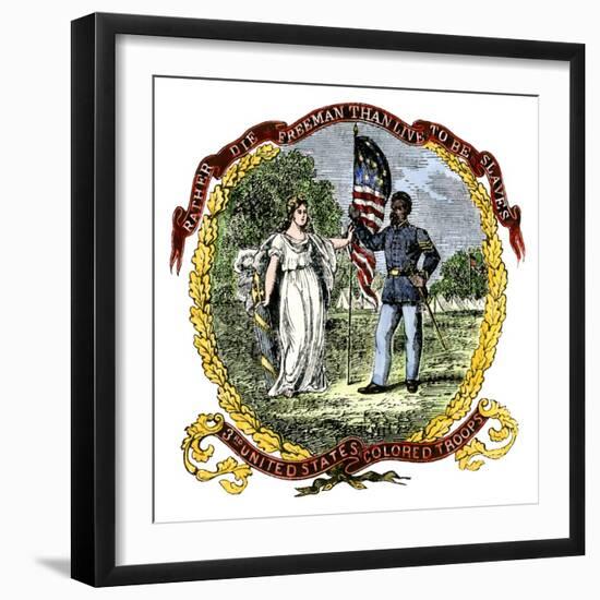 Banner of the Third U.S. Colored Troops, an African-American Regiment in the Civil War-null-Framed Giclee Print