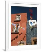 Banners in Street, San Miguel De Allende, Mexico-Nancy Rotenberg-Framed Photographic Print