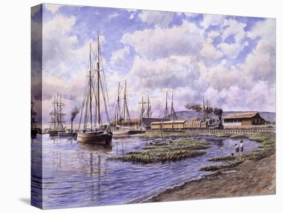 Banning Wharf, Ca. 1880-Stanton Manolakas-Stretched Canvas