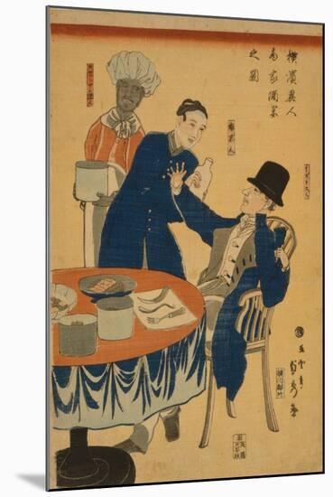 Banquet at a foreign mercantile house in Yokohama, 1861-Utagawa Sadahide-Mounted Giclee Print