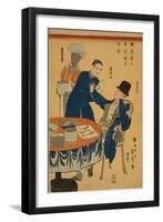 Banquet at a foreign mercantile house in Yokohama, 1861-Utagawa Sadahide-Framed Giclee Print