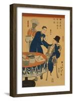 Banquet at a Foreign Mercantile House in Yokohama (Yokohama Ijin Sho?Ka Shuen No Zu)-Sadahide Utagawa-Framed Art Print