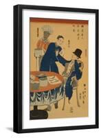 Banquet at a Foreign Mercantile House in Yokohama (Yokohama Ijin Sho?Ka Shuen No Zu)-Sadahide Utagawa-Framed Art Print