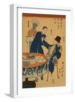 Banquet at a Foreign Mercantile House in Yokohama (Yokohama Ijin Sho?Ka Shuen No Zu)-Sadahide Utagawa-Framed Art Print