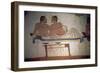 Banquet Attended by the Deceased, Detail from a Painting in the Tomb of the Diver, circa 480 BC-null-Framed Giclee Print