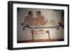 Banquet Attended by the Deceased, Detail from a Painting in the Tomb of the Diver, circa 480 BC-null-Framed Giclee Print