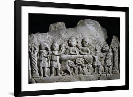 Banquet, Bas-Relief, Roman Civilisation, 3rd Century-null-Framed Premium Giclee Print