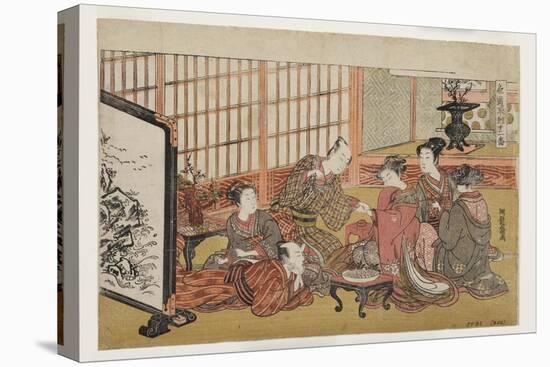 Banquet in a Wealthy Household, 1770-74-Isoda Koryusai-Stretched Canvas