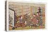 Banquet in a Wealthy Household, 1770-74-Isoda Koryusai-Stretched Canvas
